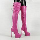 Women Over Knee Platform Boots Stiletto High Heels Tall Boots Party Shoes Woman