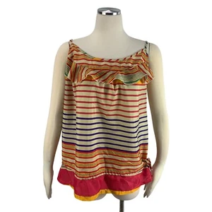 Cato XL Blouse Spaghetti Strap Stripe Red Orange Adjustable - Picture 1 of 8