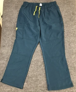 Spread Good Cheer Mens Scrubs Bottoms 2XL XXL Green Drawstring Pockets Polyester - Picture 1 of 14