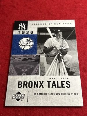 2001 Joe DiMaggio Upper Deck Legends of New York Bronx Tales #129 - Image 1 of 3