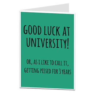 Funny Good Luck At Uni Leaving For University Card