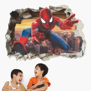 3D Spiderman Removable Wall Stickers Kids Home Decal room Decor - Picture 1 of 8