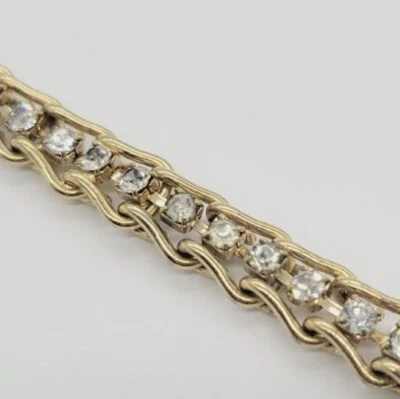 Pulsera Tenis Cristal Blanco Estrás Tono Dorado 7 en #1 Pasarela  Foto 1 de 4