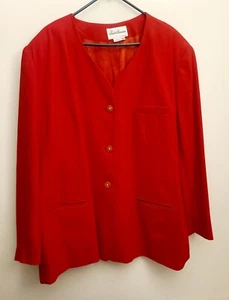 Andre Barreau Red 2pc Skirt Suit 26W - Picture 1 of 10