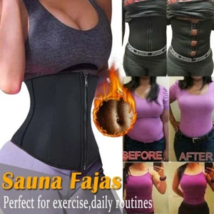 Women Latex Waist Trainer Corset Underbust Compression Lower Belly Fat Shaper US - Picture 1 of 23