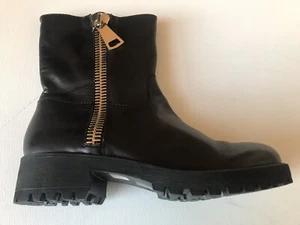 NEU ROBERTO DURVILLE PARIS SCHWARZE LEDER STIEFELETTEN SCHUHE GRÖSSE 6 EU 39 - Bild 1 von 9