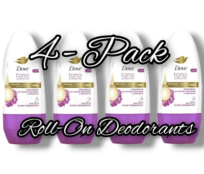 4 Pck Dove Roll-on Tono Uniforme Orquidia Deodorant 48h AntiPerspirant 50ml e.  - Image 1 of 4