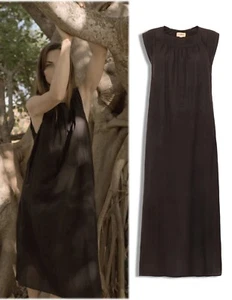 CAMPO COLLECTION Chloe ärmelloses stürmisches graues Fischgrät-Schlupfkleid Nachthemd S - Bild 1 von 6