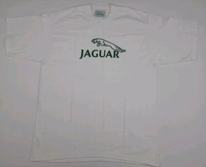 Vintage Jaguar Collection White Logo Print T Shirt Vtg Fine Cotton 90s Car Sport - Picture 1 of 5