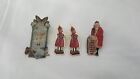 Debbee Thiebault Women's pins stamped Christmas Santa limited edition set of 4