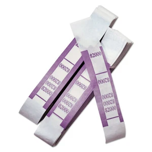 Pm Company Color-Coded Kraft Currency Straps $20 Bill $2000 Self-Adhesive - Picture 1 of 2