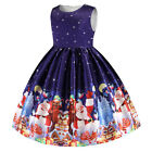 Kids Girls Christmas Pageant Ball Gown Princess A-Line Dresses Santa Party Dress