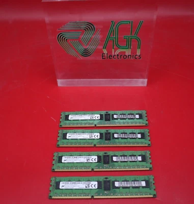 LOT OF 4 MICRON MT18JSF1G72PDZ-1G6E1FE 8GB 2Rx8 PC3-12800R (Server Memory) - Image 1 of 3