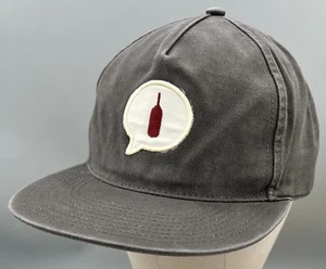 WINE PLEASE Men’s Strapback Cap Patch OTTO Hat Cotton Fade Gray Metal Buckle OS - Picture 1 of 24