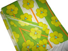 VINTAGE UTICA GAZEBO YELLOW GREEN FLORAL FLOWER POWER (1) FULL FLAT SHEET 81X104