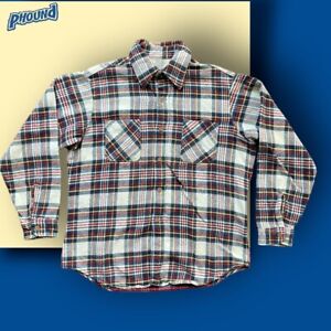 Vintage JCPenney Big Mac Flannel Shirt Mens Large Plaid USA Made Soft Rare