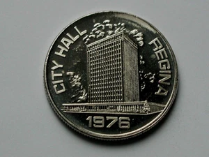 Regina SK CANADA 1976 Town/City Hall Medal with Clouds (TYPE 3 Die Variety) - Picture 1 of 2
