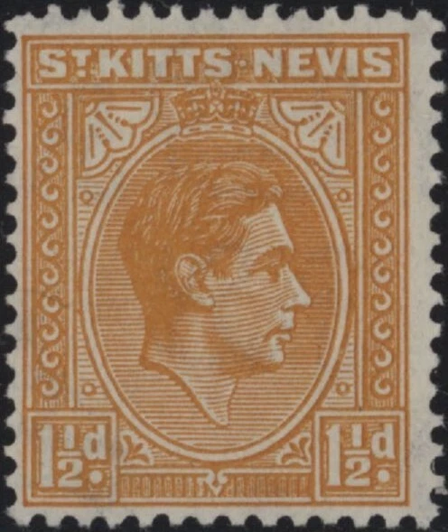 St Kitts & Nevis George VI 1.5d Orange stamp SG 70 mint - Image 1 of 1