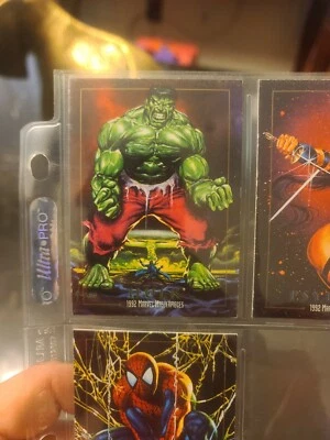 🔥1992 Marvel Obras Maestras PROMOCIÓN Hulk, Spiderman, PROTOTIPO Espalda Azul 🚨 Foto 1 de 4