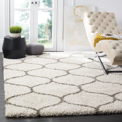 SAFAVIEH Hudson Shag Collection SGH280A Ivory / Grey Rug