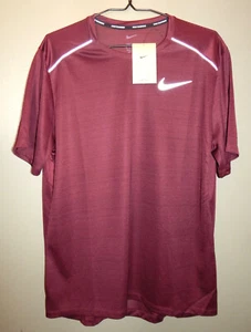 Nike Dri-Fit Miler Men's Running Shirt Size M AJ7565-681 Maroon - Picture 1 of 3