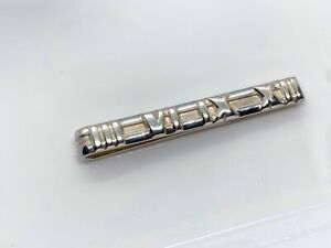 Tiffany & Co. Atlas Tie Bar Tie Clip Business Necktie Pin Silver 925 Men Used