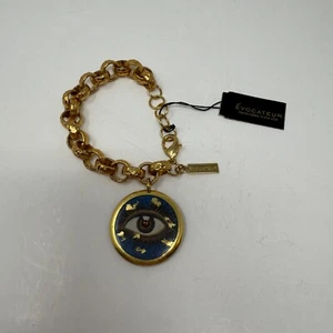 NEU Evocateur Wink 22k Gelbgold plattiert Kette Glieder Statement Armband 7" - Bild 1 von 3