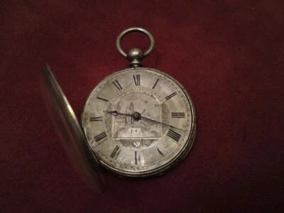 Reloj Bolsillo S Barlow A Geneve Plata Suizo, Escena Grabada Estampada Argent Foto 1 de 4