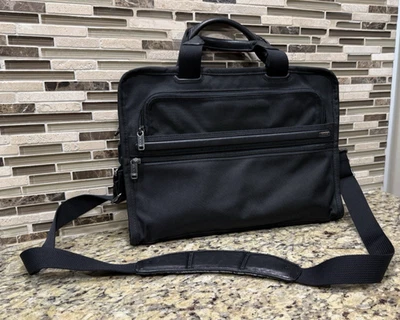 TUMI Alpha Black Nylon & Leather Briefcase Laptop Messenger Bag 26101D4 - Image 1 of 4