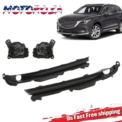 LED Fog Lights W/Bezel Cover For Mazda CX-9 2016-17-18-19-20-2023 RH+LH NEW US - Image 1 of 4
