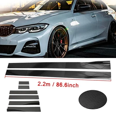 For BMW E90 E92 E93 06-21 Carbon Fiber 2.2m Side Skirt Extensions Rocker Panel — 第 1/4 张图片