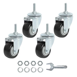 Stem Caster Wheels 2 Inch Heavy Duty Threaded Swivel Casters 1/4" - 20 X 1 Set o - Picture 1 of 11