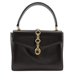 GUCCI Bolso de Mano Un Asa Antiguo Gucci Cuero Marrón Mujer - Imagen 1 de 12