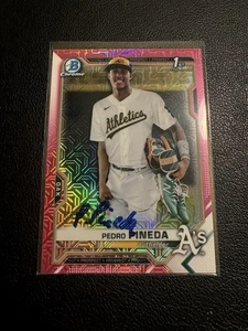 Pedro Pineda Firmado 2021 1er Bowman Cromo #BCP-216 Rosa/199 Ip Auto Gtp - Imagen 1 de 2