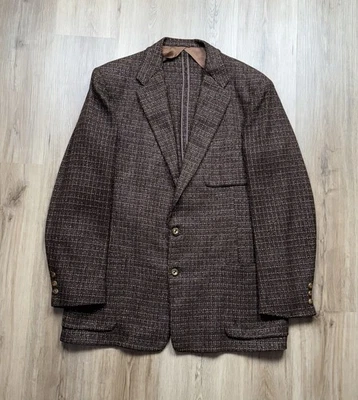 40s Vintage Bespoke Brown Atomic Rockabilly Suit Men’s Size 44 Fleck Gold Formal - Image 1 of 4