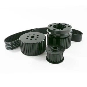 Small Block Chevy Billet Aluminum Gilmer Belt Drive Pulley Kit 305 350 LWP Black - Picture 1 of 1
