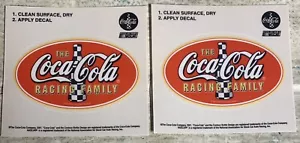 2 Coke Coca Cola Racing Family 2001 Nascar Racing Pair of Stickers - Picture 1 of 1