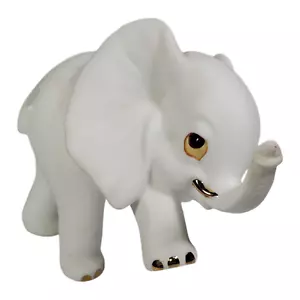 Elefante Diseñado por Freeman Para George Good Blanco Hueso Fino China Trunk Up - Imagen 1 de 9