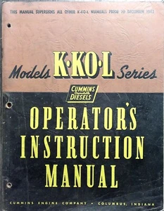 Operator's Instruction Manual: Models K - Picture 1 of 1