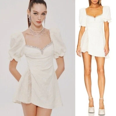 Nana Jacqueline Ysabella украшенный декольте мини-платье в белый маленький - Изображение 1 из 4