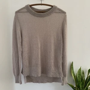 All Saints Mohair Jumper Veny Grey Beige Fluffy Medium Sweater M Knit - Picture 1 of 10