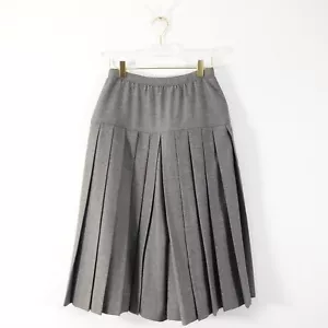 Valentino Garavani Pants 2 XS Gray Wool Pleated Skirt Cropped Accordion VTG - Picture 1 of 15
