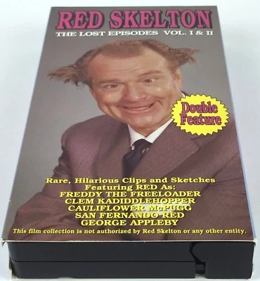 Classic Red Skelton 1992 VHS Double Feature Lost Episodes Vol 1+2 Black & White - Image 1 of 4