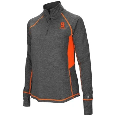 Ladies Syracuse Orange Grey Sabre 1/4 Zip Synthetic Pullover Shirt - Image 1 of 4