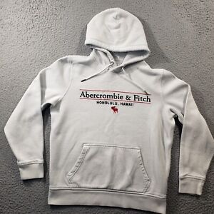 Abercrombie Fitch Hoodie Adult Small White Fleece Pullover Honolulu Hawaii