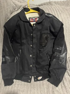 Phoenix Suns Leather Big Logo Jacket Vintage NBA Jeff Hamilton M Black - Bild 1 von 4