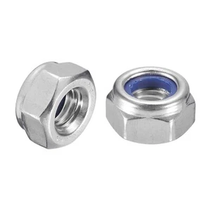 NYLOC NUTS NYLON INSERT STAINLESS STEEL M2.5 M3 M4 M5 M6 M8 M10 M12 M14 M16 M20 - Picture 1 of 1