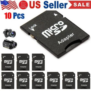 10Pcs Micro SD Adapter Trans Flash TF To SD HD SDHC Memory Card Adapter Reader - Afbeelding 1 van 9