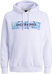 JACK & JONES Sudadera Para Hombre Con Capucha L Blanca NUEVA - Imagen 1 de 7