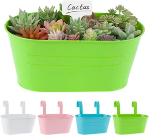 4Pcs Vasi Di Fiori Da Appendere Vasi Di Metallo Esterno Vaso Sospeso Portafiori - Foto 1 di 12